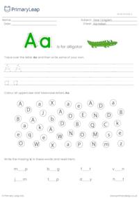 Alphabet practise - Letter A