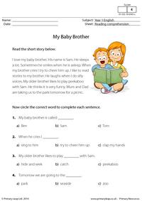 Reading comprehension - My Baby Brother