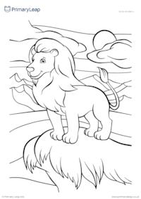 Animal colouring page - Lion