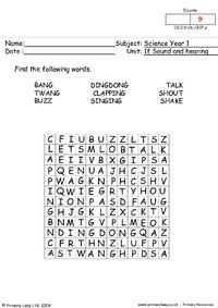 Sound and hearing word search