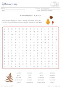 Autumn Word Search