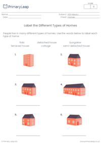 Label the Different Types of Homes