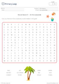 Seaside holidays word search