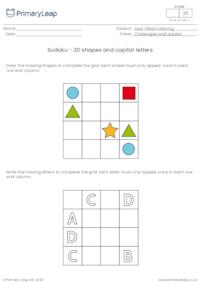 Sudoku - 2D shapes and capital letters
