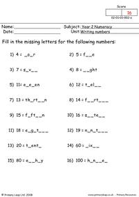 Writing numbers 2