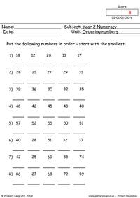 Ordering Numbers (3)