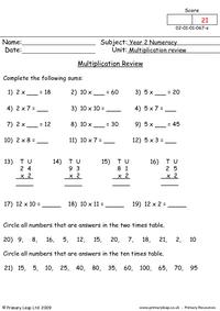 Multiplication review