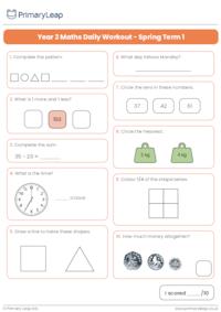 Year 2 Maths Daily Workout - Spring Term 1