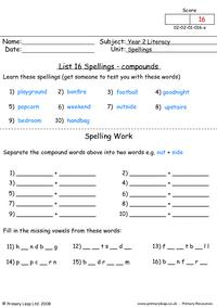 Spellings List 16