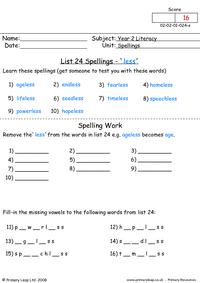 Spellings List 24