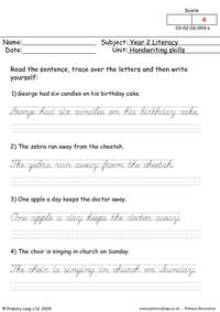 Handwriting Skills 4