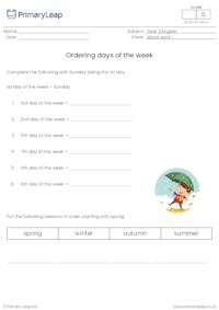 Ordering days of the week