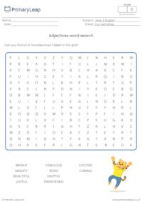 Adjectives word search