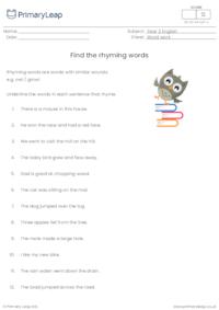 Find the rhyming words