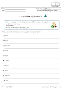Common Exception Words 4