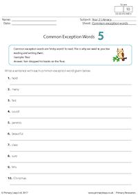 Common Exception Words 5