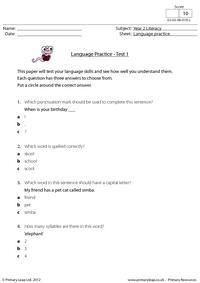 Language Skills - Test 1