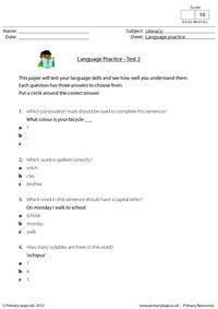 Language Skills - Test 2
