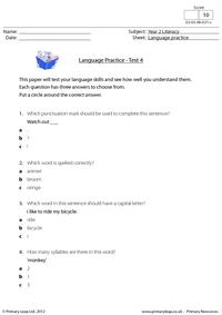 Language Skills - Test 4
