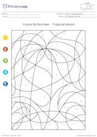 Colour By Number - Tropical Island