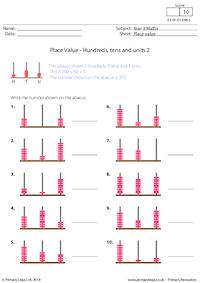 Hundreds, tens and units 2