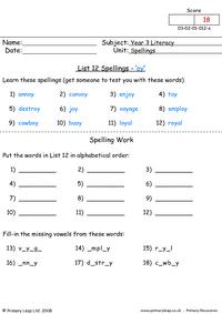 Spelling list 12