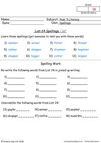 Spelling list 24
