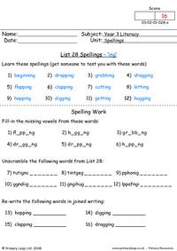 Spelling list 28