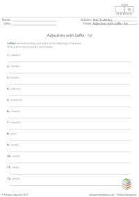 Adjectives with Suffix - ful