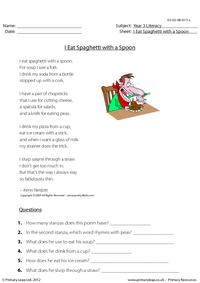 Poetry - I Eat Spaghetti With A Spoon