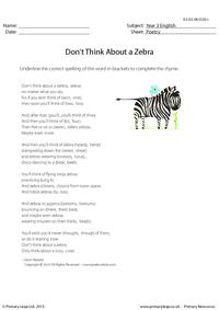 Poetry - Don't Think About A Zebra