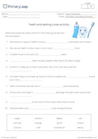 Teeth and eating - Cloze exercise