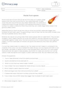 Reading comprehension - Rocks from Space