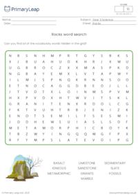 Rocks word search