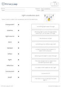 Light vocabulary quiz