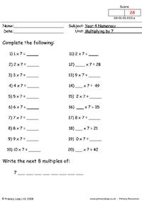 Multiplying by 7