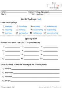 Spelling list 22