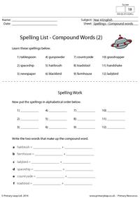 Spelling List - Compound words (2)