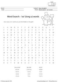 Word Search - Long Vowel 'oo' words