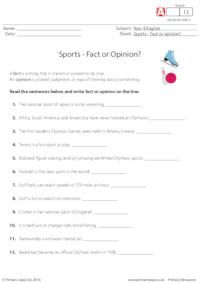 Sports - Fact or Opinion?