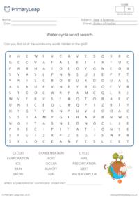 Water cycle word search
