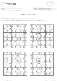 Sudoku 9 x 9 puzzle