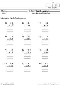 Long multiplication 1