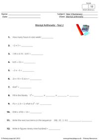 Mental arithmetic - Test 2