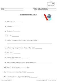 Mental arithmetic - Test 4