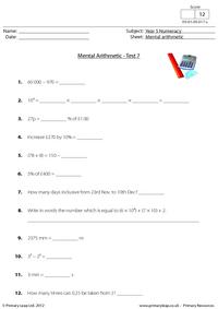 Mental arithmetic - Test 7