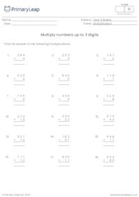 Multiply numbers up to 3 digits