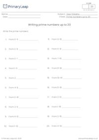 Writing prime numbers up to 20