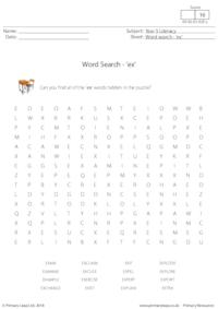 Spelling Word Search - 'ex' words