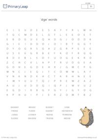 Spelling Word Search - 'dge' words